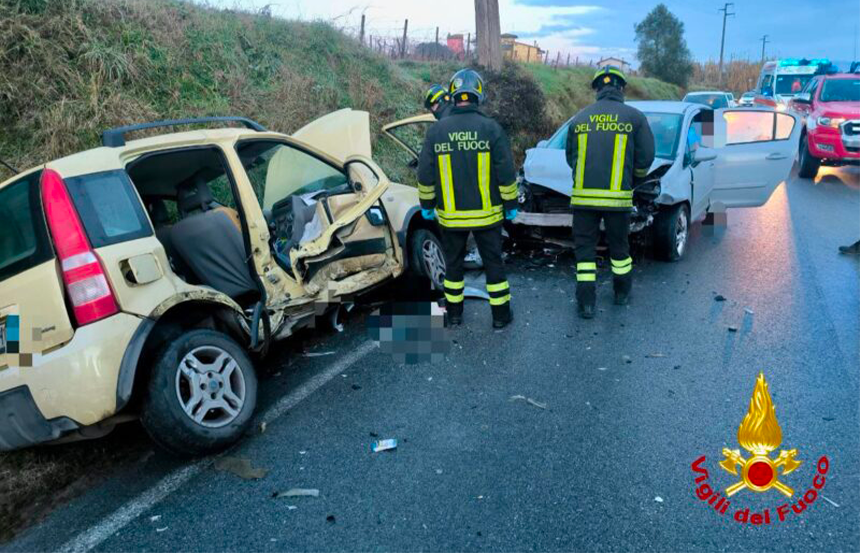 Incidente frontale a San Miniato: due feriti trasportati in ospedale