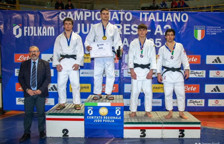 Giulio Manenti del Judo Kodokan Empoli primo al Campionato Italiano Juniores