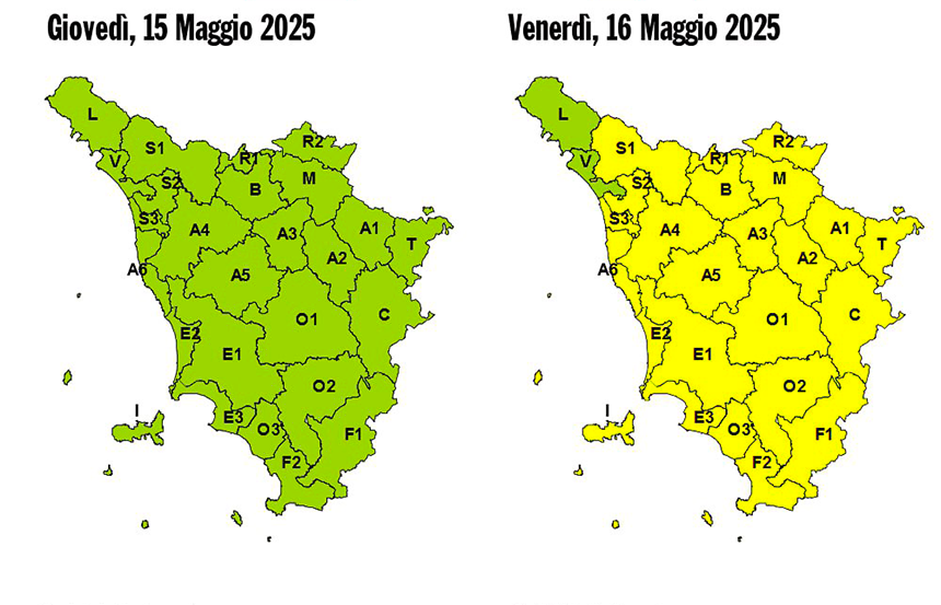 Maltempo, venerdì 16 codice giallo per venti forti su quasi tutta la Toscana