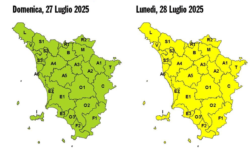 Toscana, allerta meteo gialla per temporali e rischio idrogeologico