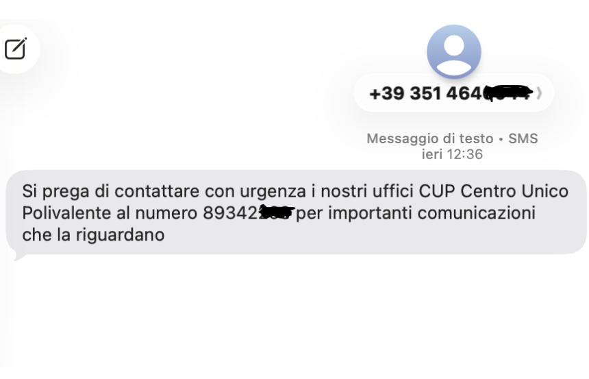 Attenzione al falso messaggio del CUP: è una truffa